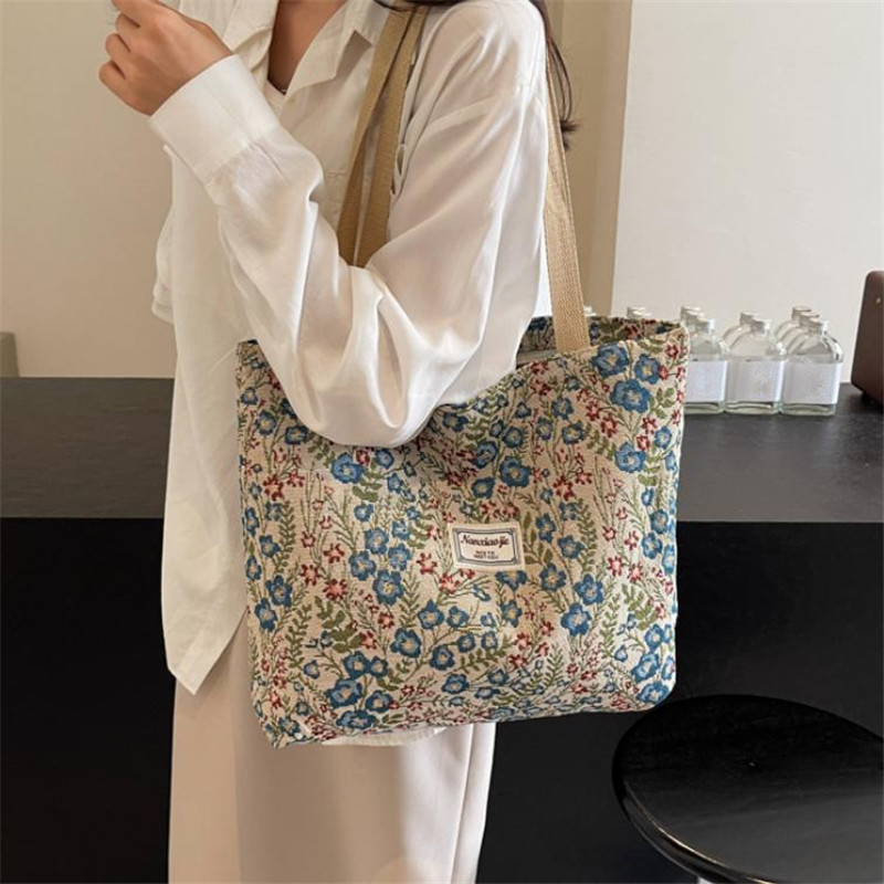 Women Bags For Work - Bolsos de Lona Bordados con Flores,