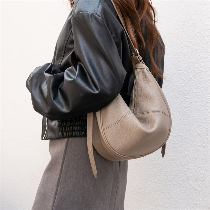 Women Bags For Work - Bolso Hobo de Cuero Genuino Suave