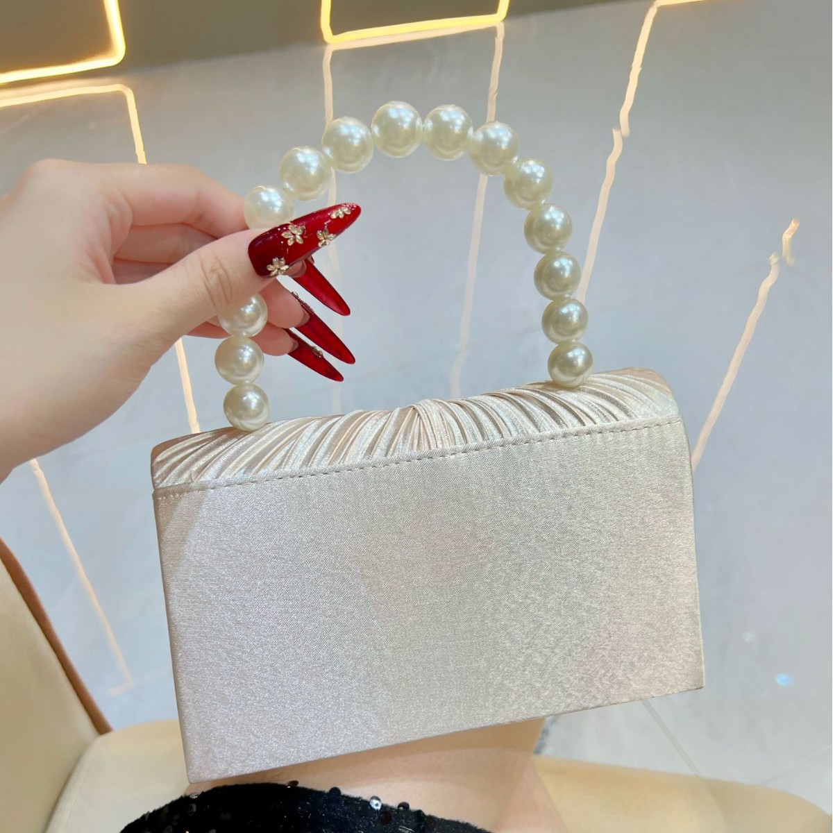 Bolso de noche plisado de lujo - Women'S Evening Bags reseña y precio