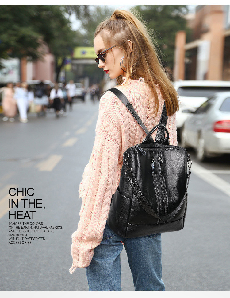 Mochila escolar de cuero suave - Women Bags Medium Size reseña y precio
