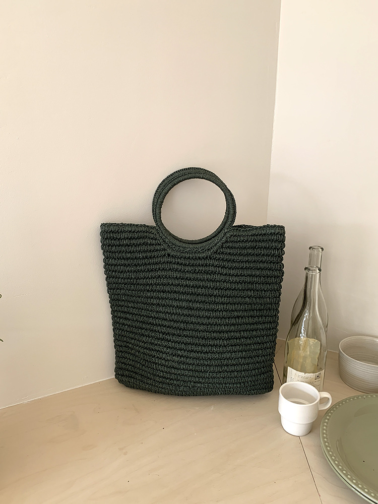 Bolso de mano de paja tejido a - Women Handheld Bags reseña y precio