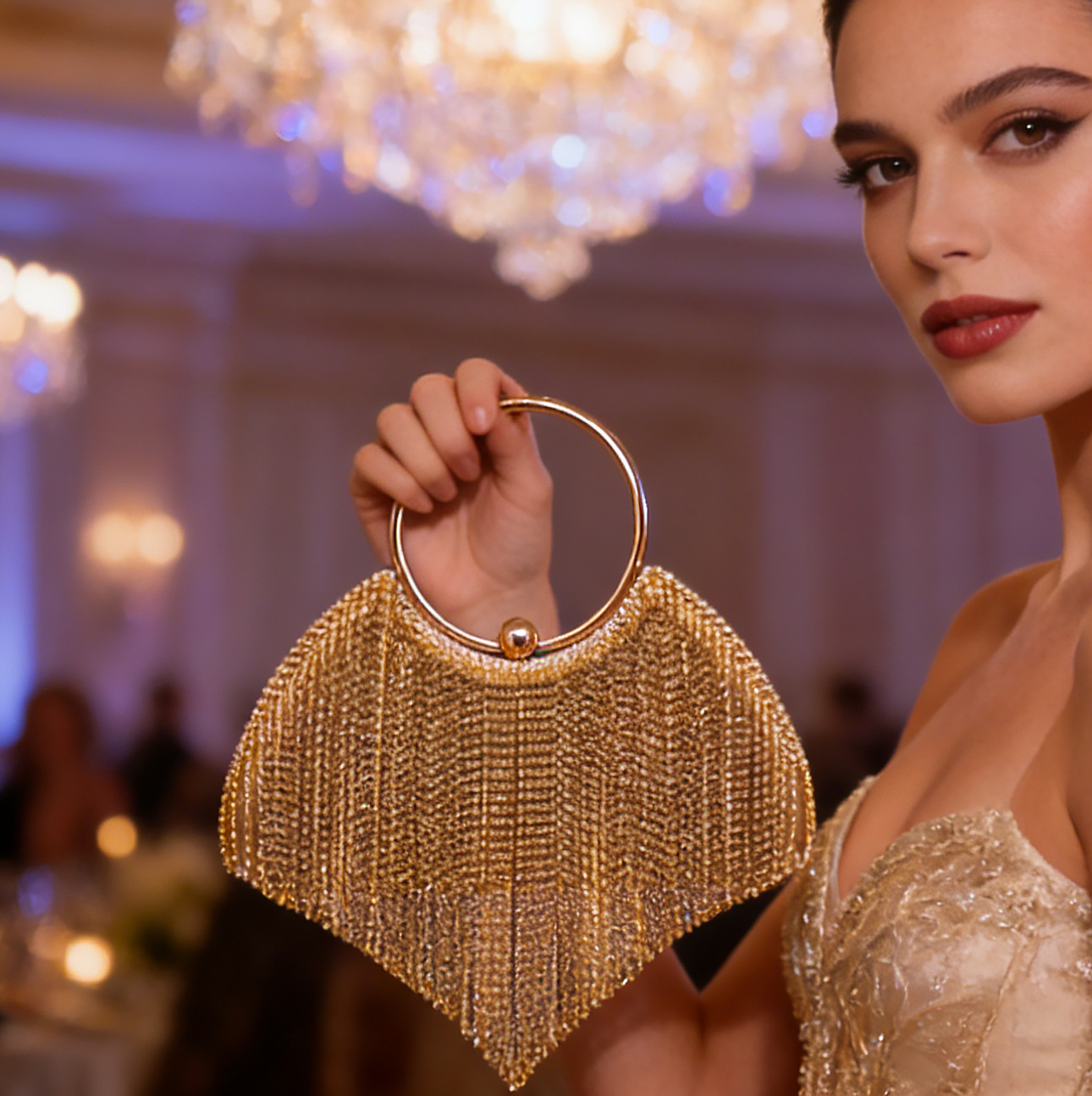 Bolso de Mano de Lujo con Bril - Women'S Evening Bags reseña y precio